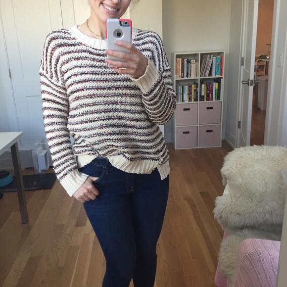 NWOT Cozy Metallic Stripe Heartloom Sweater - Picture 3 of 8